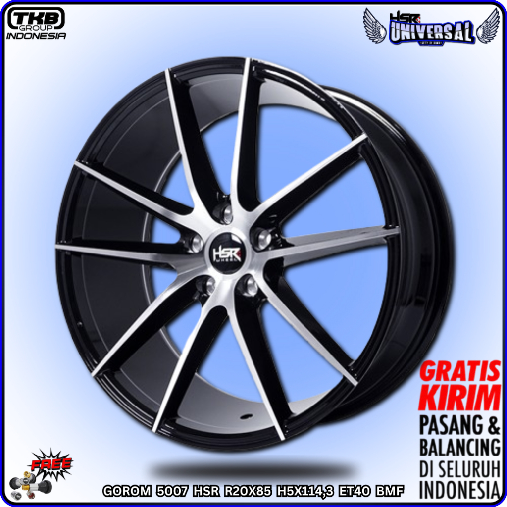 PELEK BARU HSR R20 H5X114,3 BUAT ALPHARD ACCORD CAMRY VELG HSR GOROM 2106 R20X85 H5X114,3 ET45 BMF