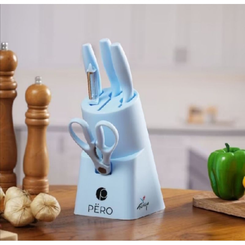 Granite Knife Set 5 in 1 pero biru