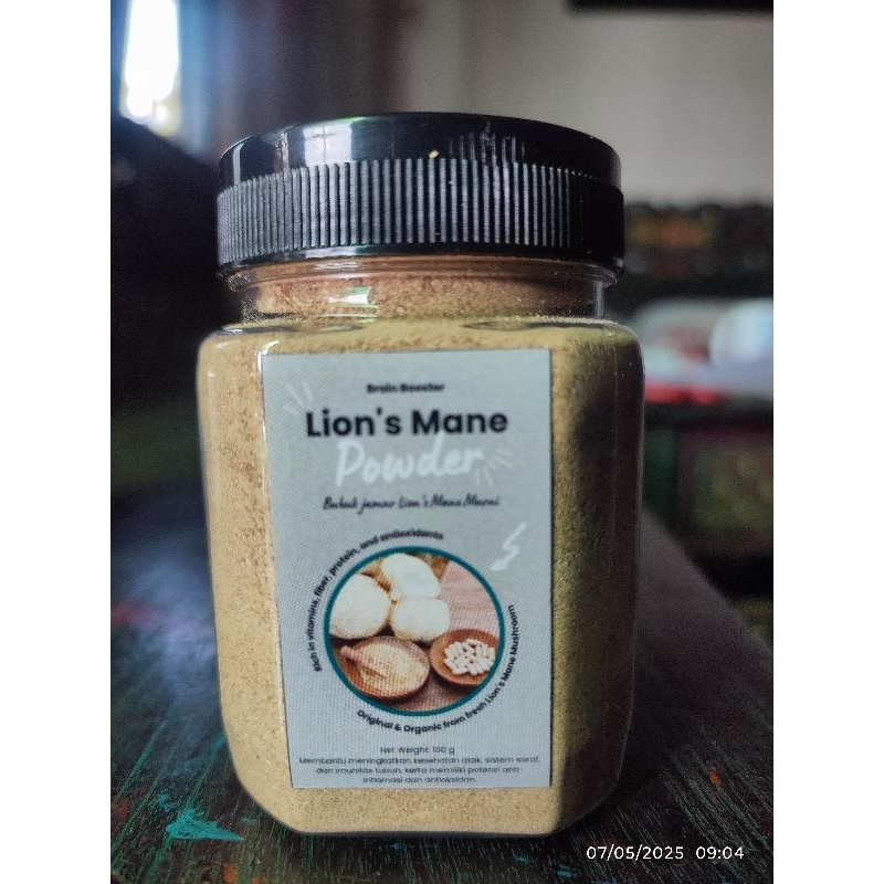 

100 grams Bubuk murni organik jamur lions mane surai singa monkey head yamabushitake 100 grams