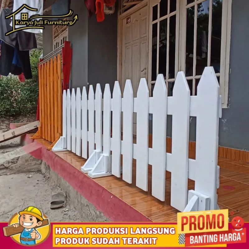 Pagar Kayu Pembatas Jati Belanda/ Pagar Kayu Aesthetic/ Pagar Kayu Taman/ Pagar Rumah