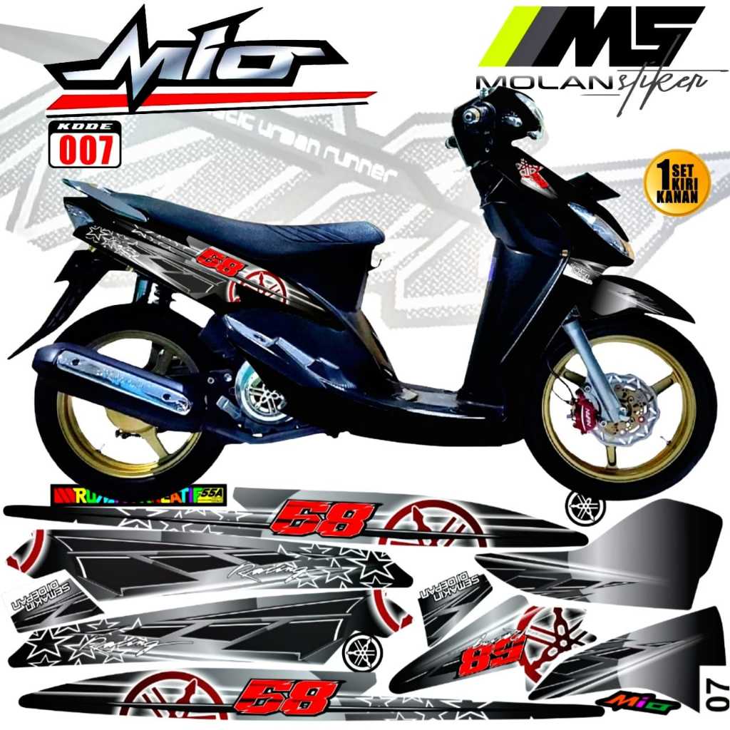 Decal Sticker Striping Variasi Mio Sporty / Sticker Racing Motor Mio Sporty
