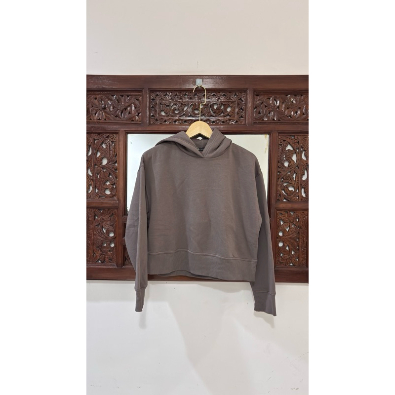 ZARA BLACK RIBBED HOODIE