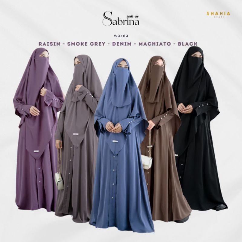 [READY]SABRINA GAMIS SET BY SHAHIA | SET FK JUMBO | SET FK STANDAR | FRENCH KHIMAR | SABRINA ANTI UV