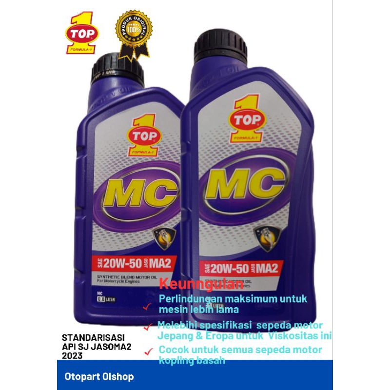 TOP1 MC OLI MOTOR PELUMAS MOTOR KUALITAS TERBAIK