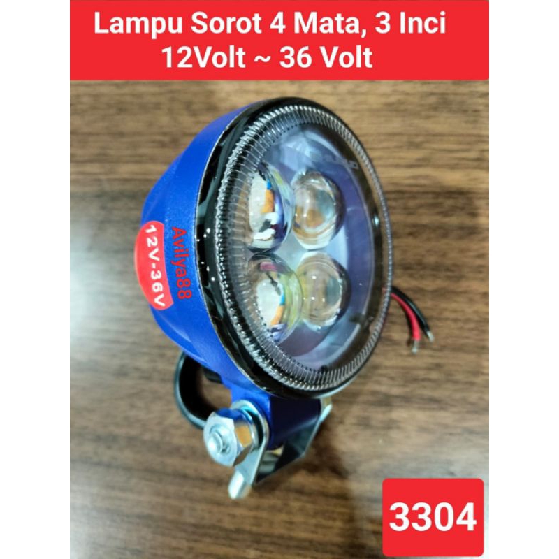 Lampu sorot SD3304 tembak Universal 12volt 24volt 36volt motor, mobil, truk, alat berat