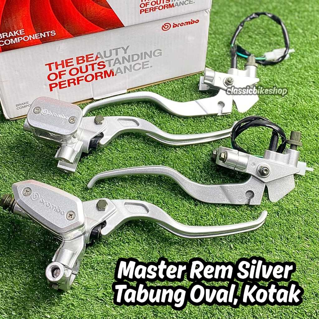 

Handle Master Rem Oval Silver Set Kanan Kiri Model RCB Tabung Oval Universal Mio Beat Vario Aerox Ninja Rx King Satria Fu