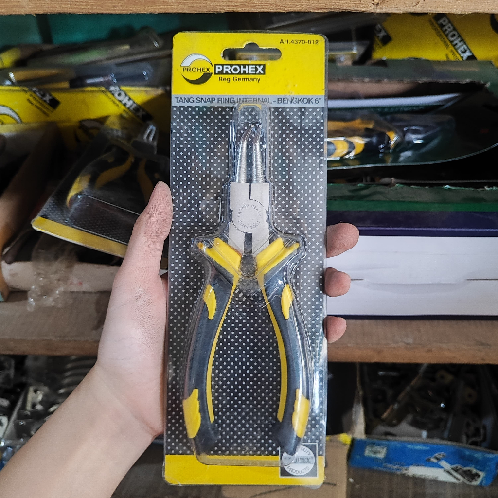 Tang Snap Ring Bengkok INTERNAL/TUTUP 6 inci PROHEX / Tang Spi Bengkok Internal