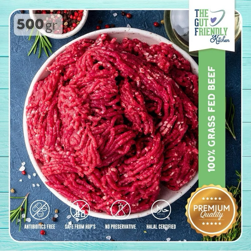 

100% PREMIUM DAGING GILING GRASSFED 0 FAT 500GR - THE GUT FRIENDLY KITCHEN