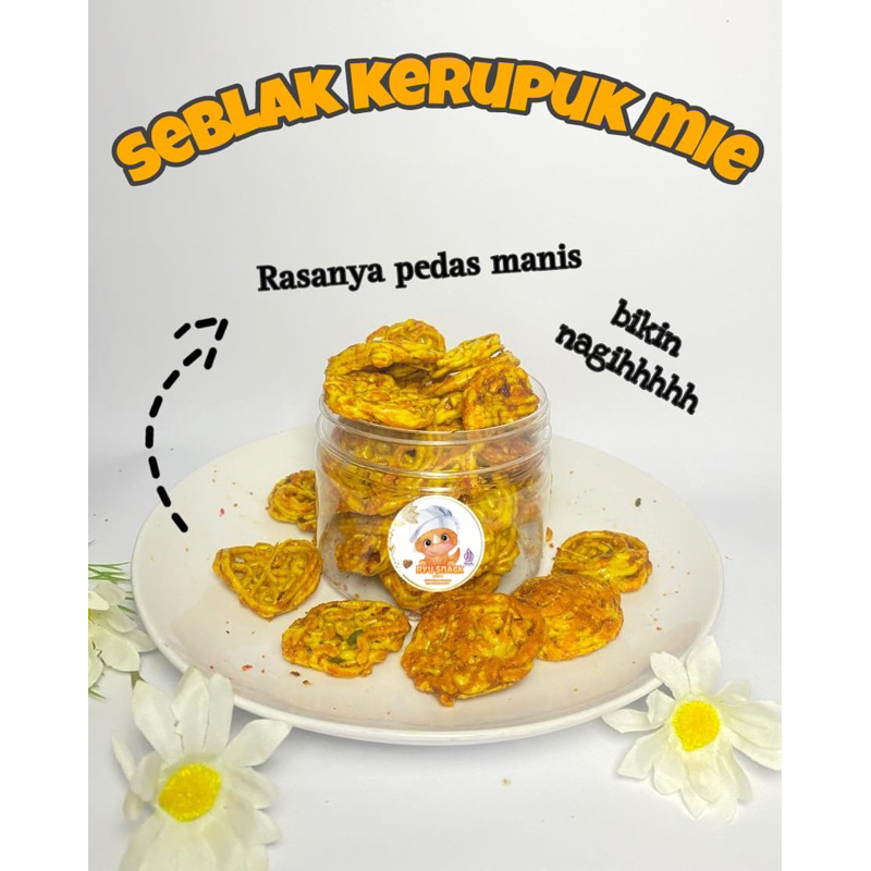 

500gr SEBLAK KERUPUK MIE KERING KUNING / Seblak kerupuk mie kering pedas daun jeruk