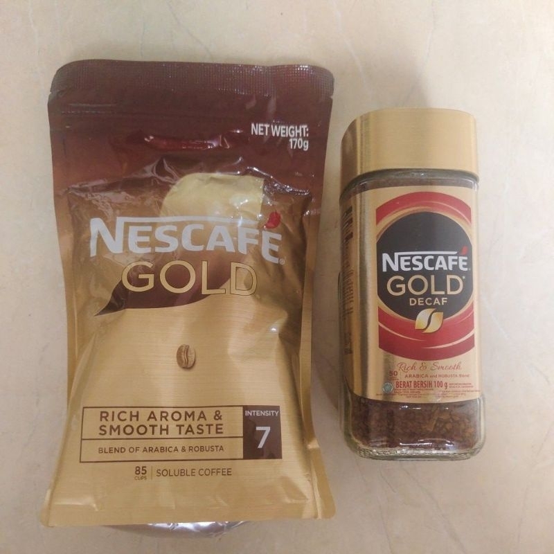 

Nescafe gold decaf rich and smooth pure soluble coffee 100 gram gold refill 170