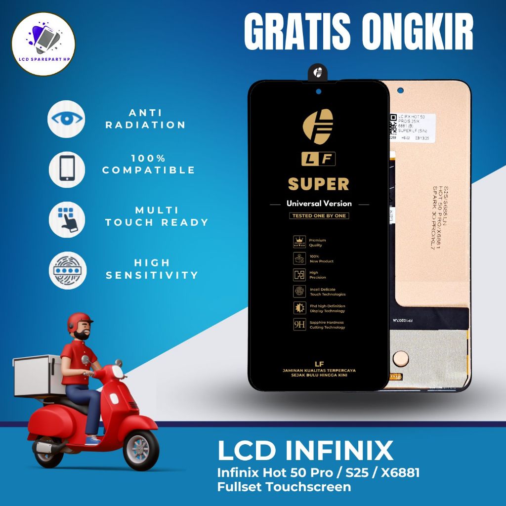LCD INFINIX HOT 50 PRO / S25 / X6881 FULLSET TOUCHSCREEN