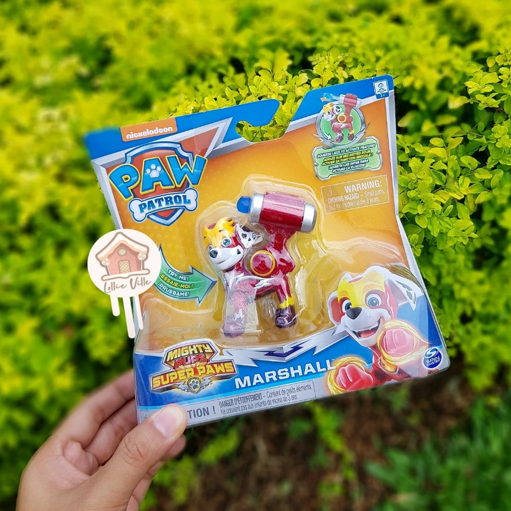 Paw Patrol Mighty Pups Super Paws Marshall Figure with Backpack