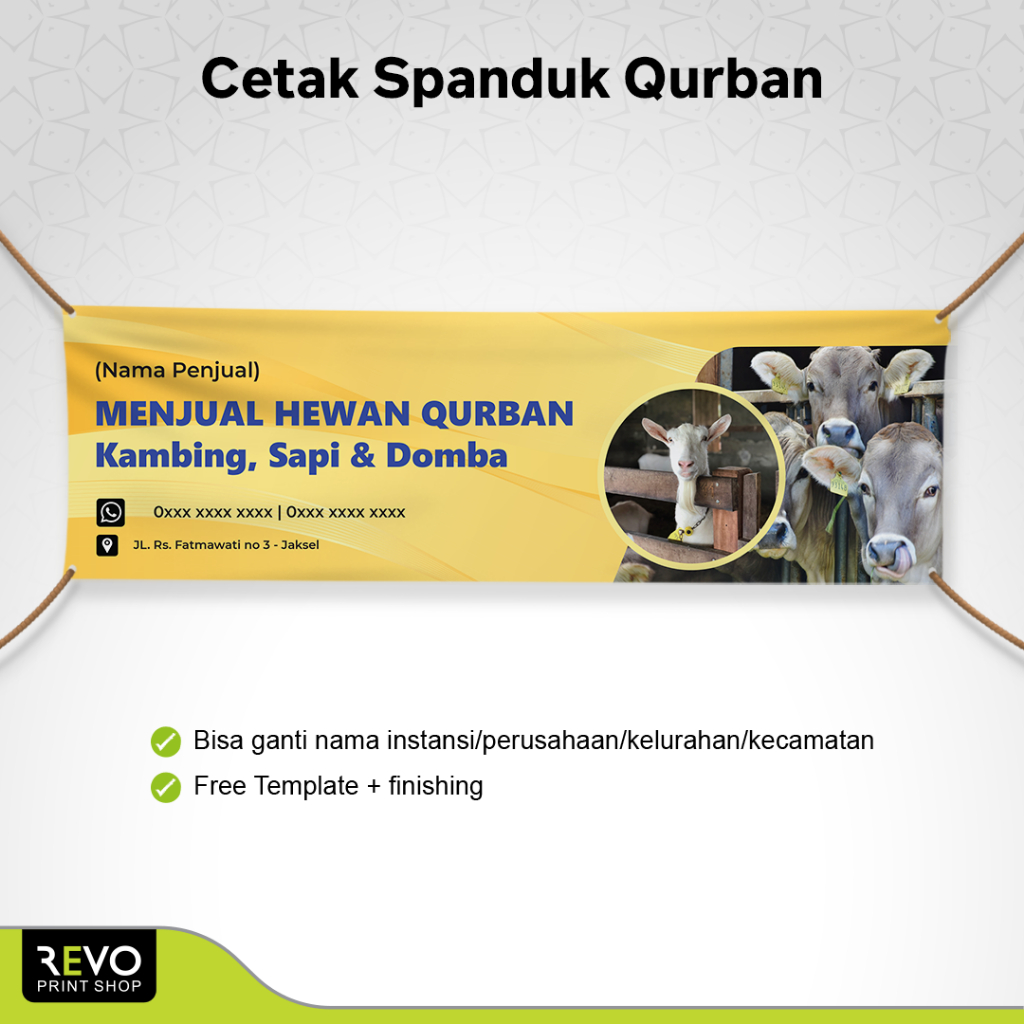 Spanduk Qurban / Cetak Spanduk Jual Hewan Qurban / Spanduk Banner / Spanduk Menerima & Menyalurkan H
