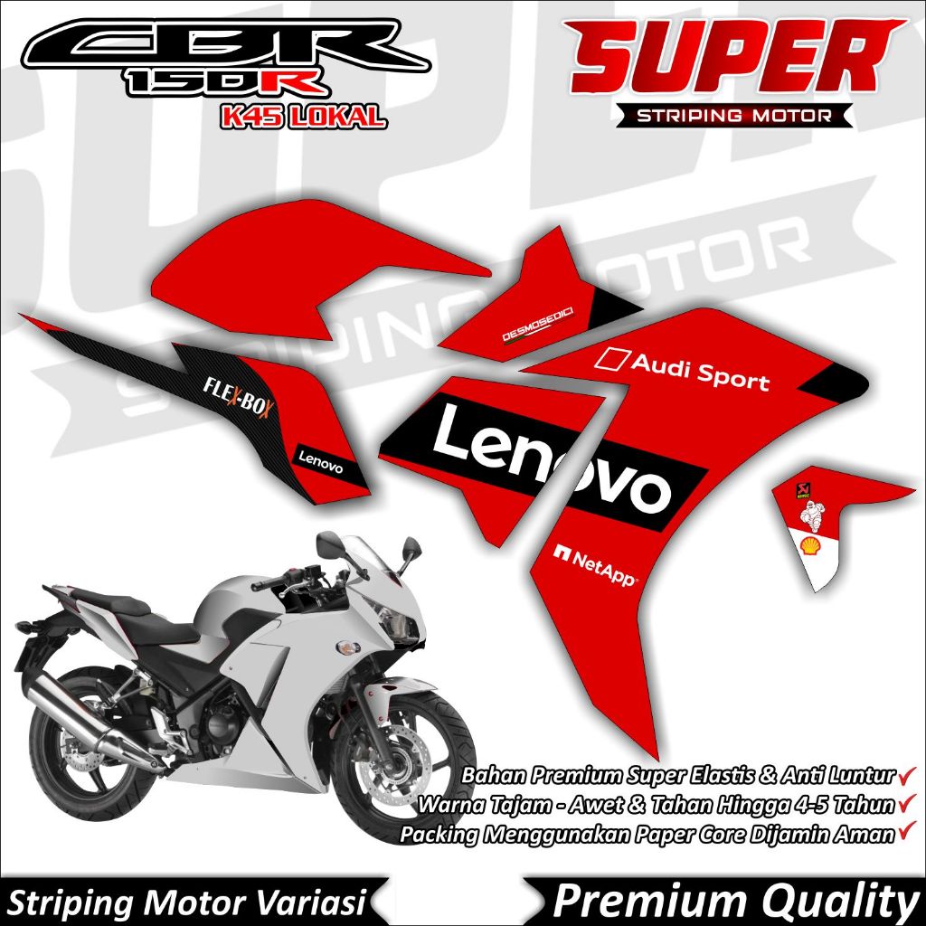 Stiker CBR K45 Lokal Anti Luntur keren Striping CBR K45 Lokal Striping Honda CBR K45 Lokal Ducati