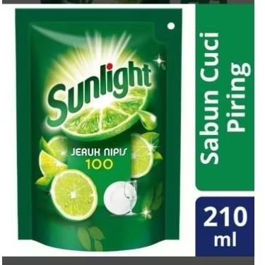 Sunlight Cuci Piring Refil 210ml Jeruk Nipis