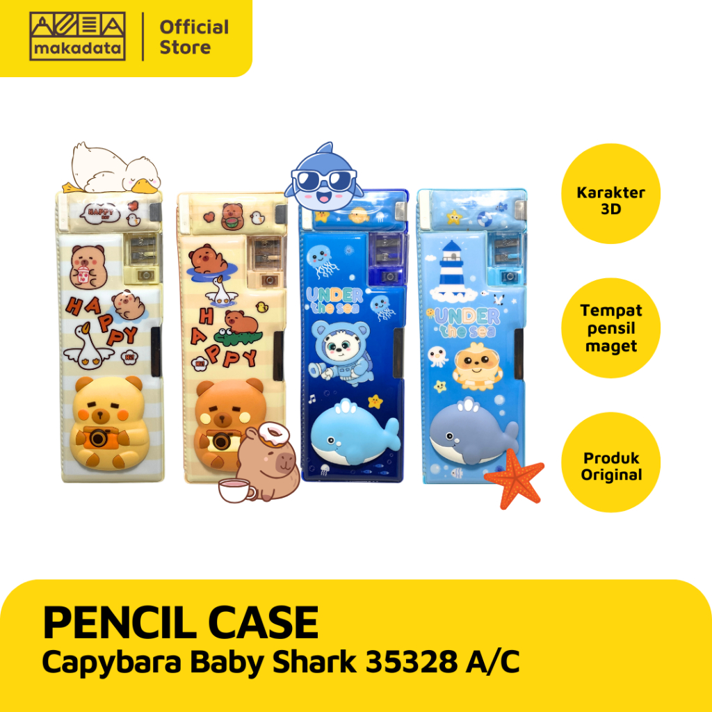 

PENCIL CASE / TEMPAT PENSIL MAGNET 35328 CAPYBARA / BABY SHARK (1 PCS) MURAH