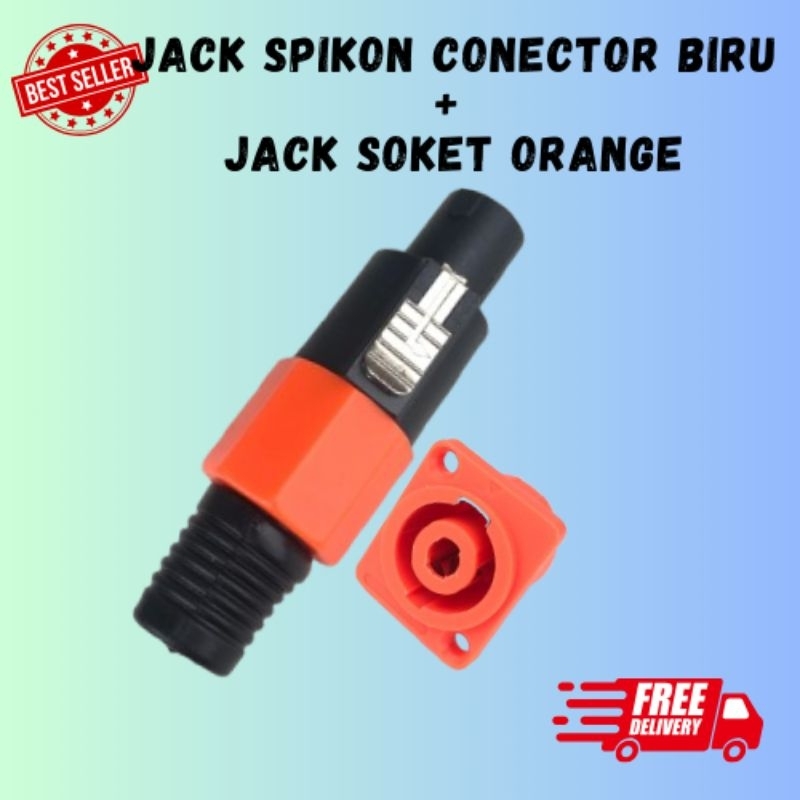SOKET SPIKON/ SPIKON SATU SET JACK AUDIO (JACK SPIKON + SOKET SPICON ORANGE)