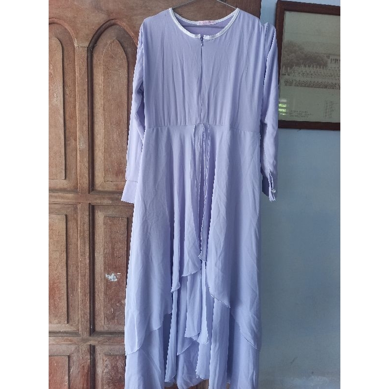 Dress gamis wanita warna lilac
