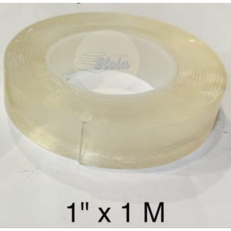 

Double tape clear/Double foam crystal fajar 1 inch x 1m