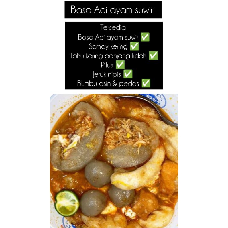 

Baso Aci ayam suwir / baso Aci isian ayam suwir / baso Aci enk pol / baso Aci murah