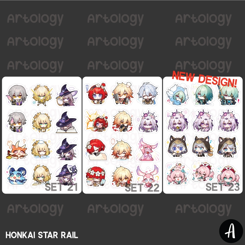 

Sticker Set Honkai Star Rail HSR Starrail - Kiss Cut Tinggal Tempel Chibi Pompom March Himeko Kafka Blade Dan Heng Astral Express Acheron Aventurine Jing Yuan Sunday Robin Firefly Fei Xiao Tingyun Fugue Sparkle Ruan Mei Herta Anime Mihoyo Hoyoverse