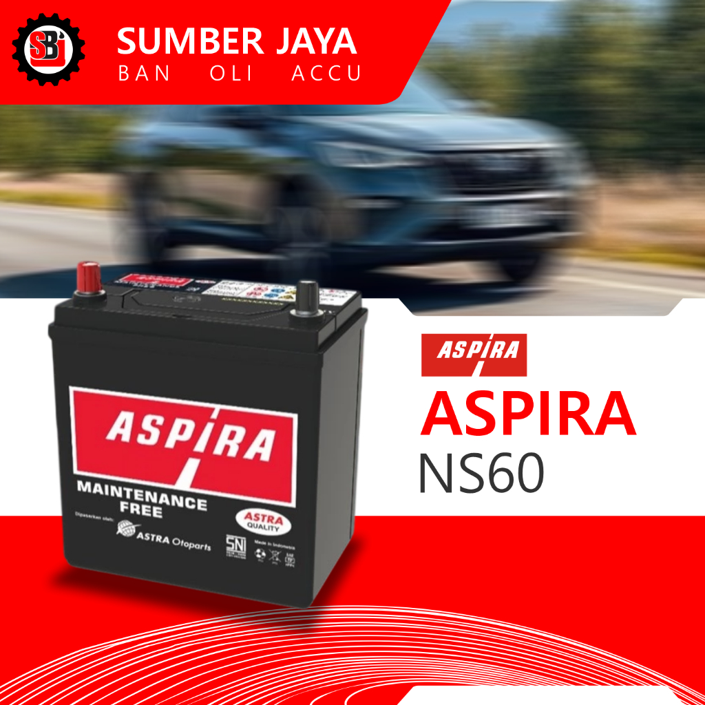 Aki Kering Aspira Astra MF NS60 Mobil Avanza, Xenia, Luxio, Grandmax, T120SS PICK UP , Luxio, Carry 