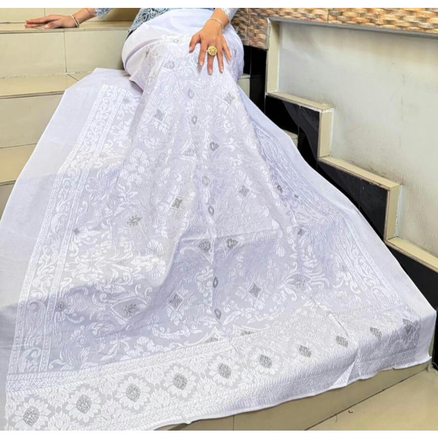 Kamen Lembaran Full Bordir Putih, Pakaian Bawahan Adat Bali