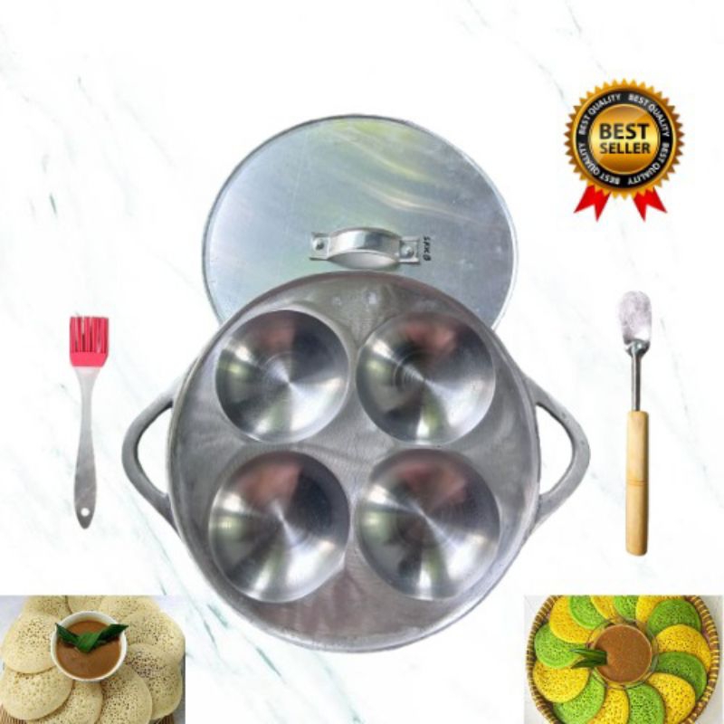 Cetakan kue serabi apem selong kaki kecil isi 4 lubang