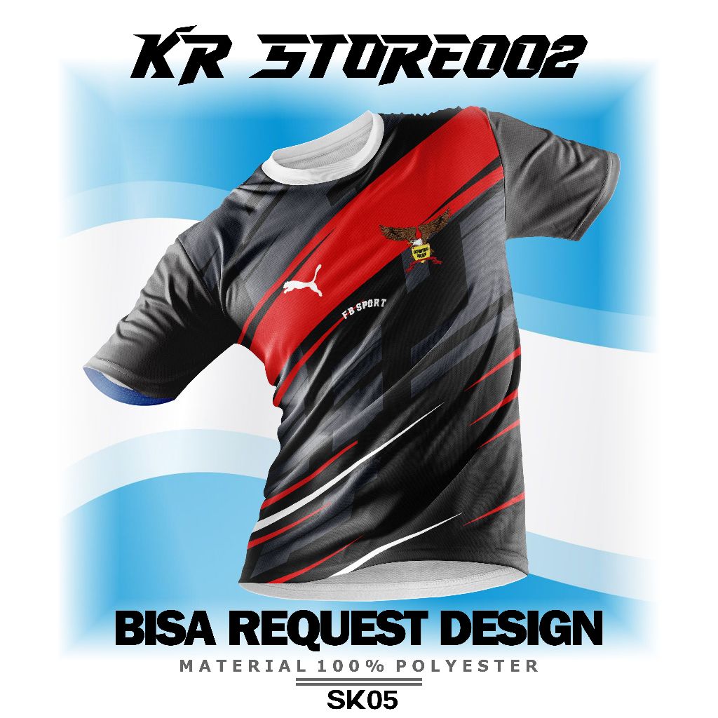 Jersey Sepak Bola & Futsal Atasan Pria Wanita Printing Custom Desain Bahan Milano Nyaman dipakai Spo