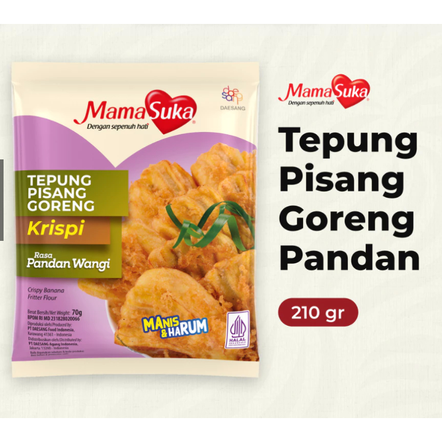 

MamaSuka Tepung Pisang Goreng Krispi 210gr - Vanilla / Pandan Wangi