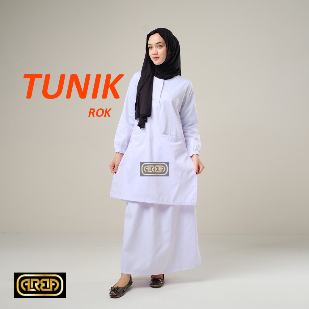 Baju oka Ok Seragam Medis Jaga Scrub Tunik ROK Celana Putih Bahan DRILL