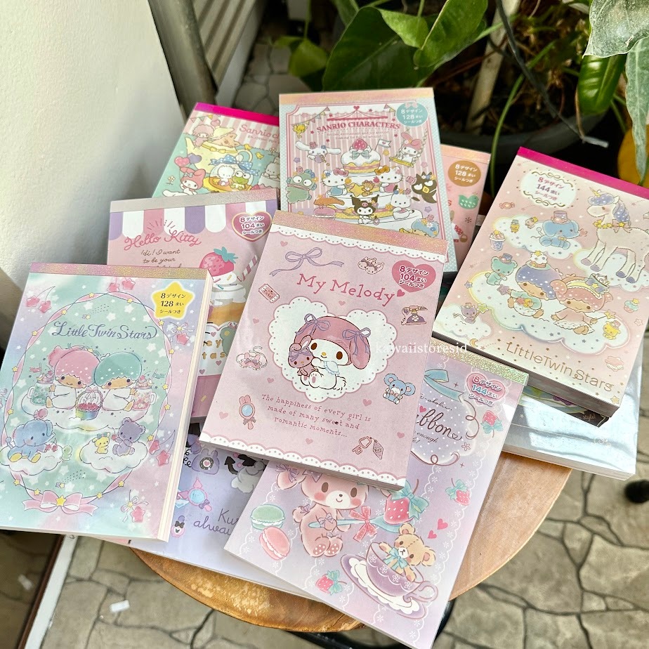 

RK Memopad 8 Design Notes Notepad Catatan Kecil Buku Alat Tulis Stiker Notebook Sanrio Kuromi