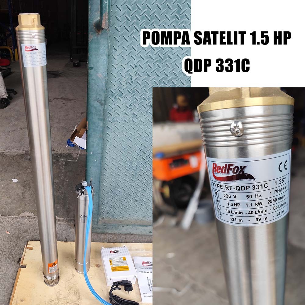 Pompa celup sumur dalam 3 INCH 1.5 HP Kabel 100 Meter Type QDP 311C