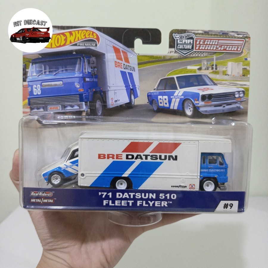 Hotwheels Team Transport '71 Datsun 510 Fleet Flyer Bre Datsun