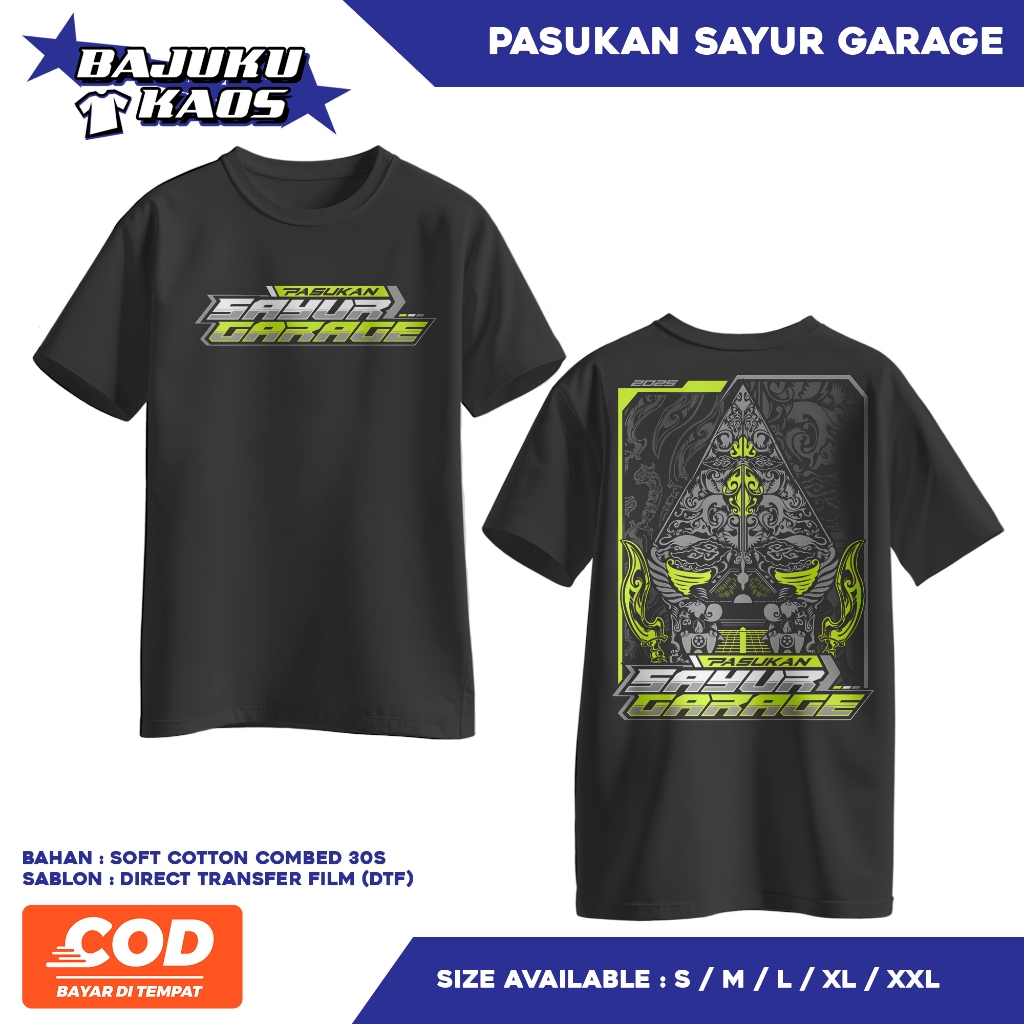 KAOS PASUKAN SAYUR GARAGE - KAOS KOMUNITAS - KAOS RACING - KAOS PREMIUM - SABLON DTF - COD