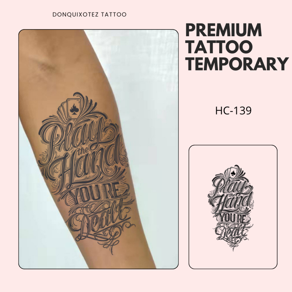PREMIUM HC-139 Tatto semi permanen fruit ink tahan lama 2 minggu motif tulisan aesthetic tato tempor