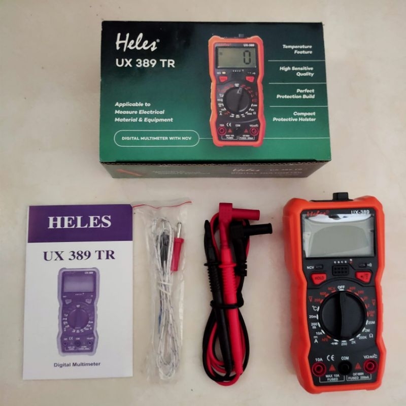 Multitester Digital Heles UX 389 TR Buzzer Avomete Digital Heles UX 389 TR Multimeter Heles