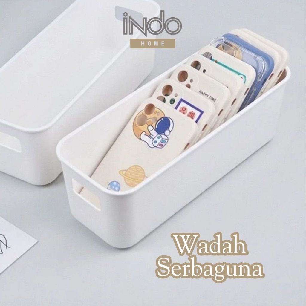 Indo Wadah Penyimpanan Serbaguna | Kotak Plastik Putih Multifungsi | Box Organizer