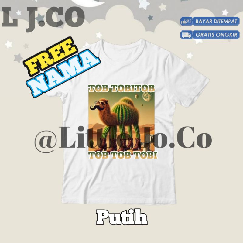 T-Shirt KAOS ANAK TOB TOBI TOB, Atasan Baju Anak Laki-laki ,TOB TOBI TOB FASHION banyakan UNISEX GRA