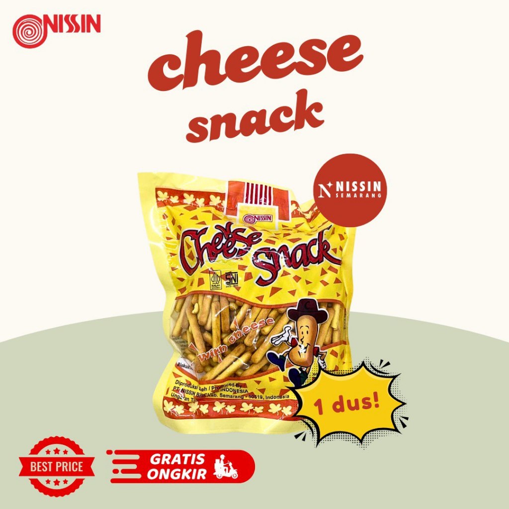 

1 Dus Nissin Cheese Snack isi 24pcs Biskuit Stik Rasa Keju