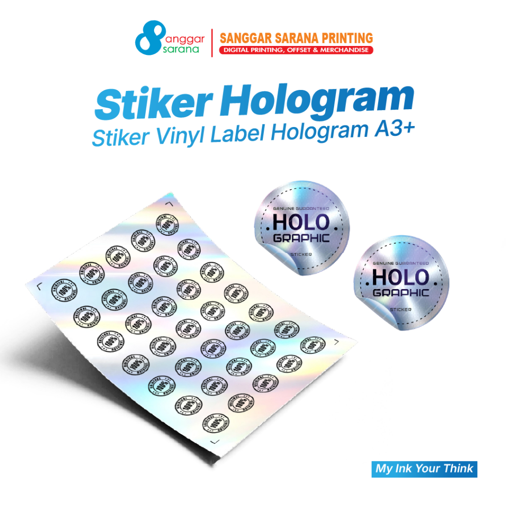 

Cetak Stiker Label Hologram Custom A3 - FREE CUTTING STIKER