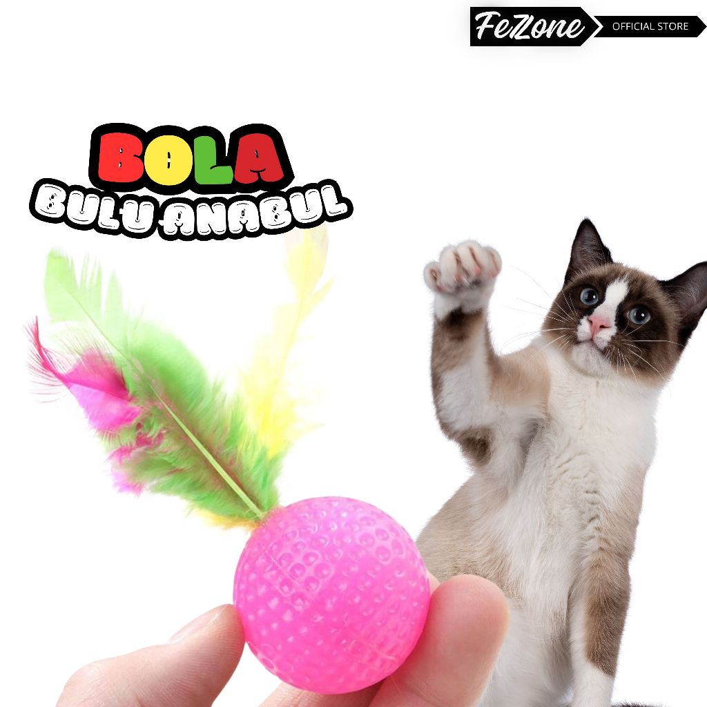 Mainan Kucing Bola Kucing Bola Bulu Warna Warni Mainan Bola Bulu Kucing Premium Quality Mainan Kucin