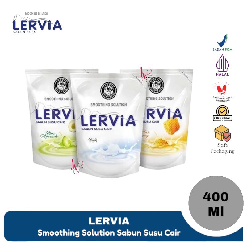 Lervia Sabun Susu Cair Kemasan Refill - 400ml