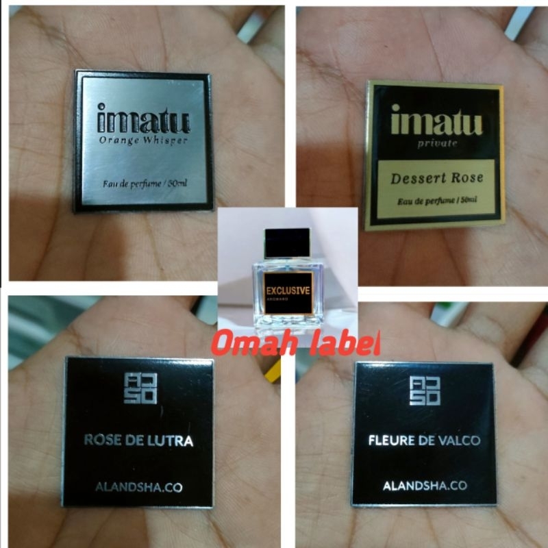 

costum label parfum bahan besi