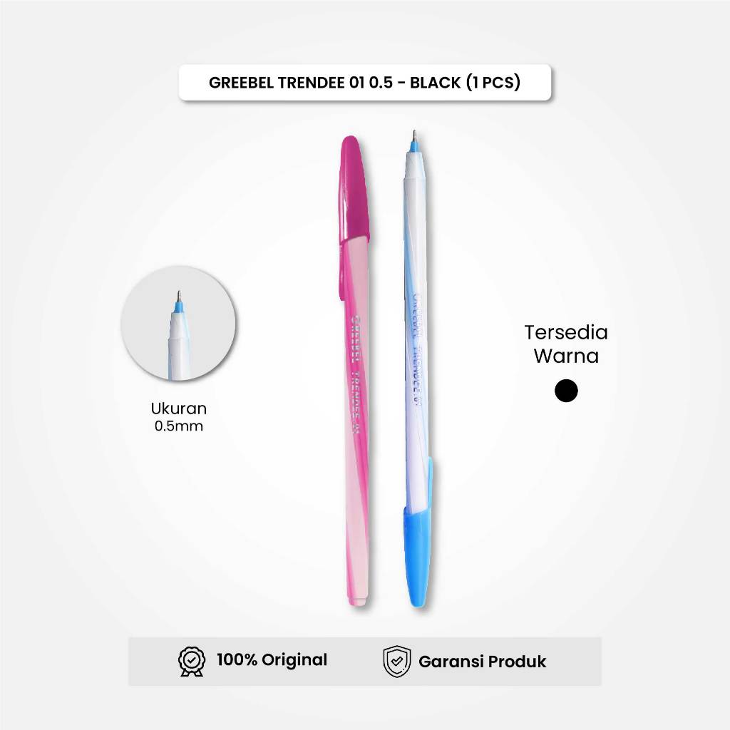 

Bolpen Pulpen Greebel / Trendee 01 Tinta Hitam 0.5 (1PCS) / Ballpen Ballpoint Gel Pen