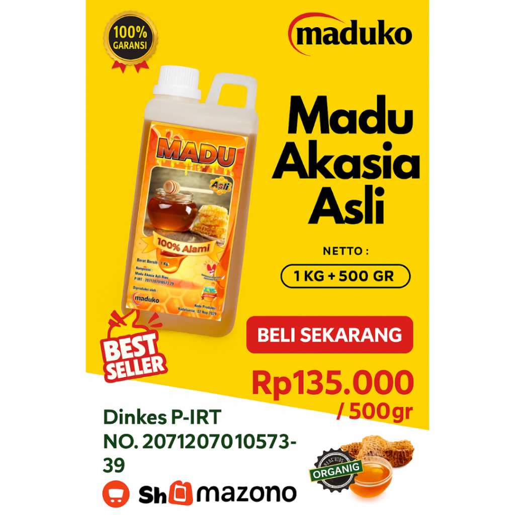 

Madu Murni Hitam Asli 100% Tanpa Campuran Zymuno Original Penggemuk Badan BPOM For Kesehatan Lambung