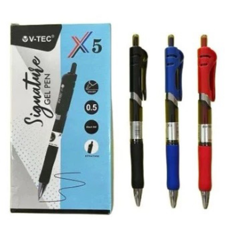 

V-Tec Ballpoint Gel / Pulpen Signature X5 Black/Blue/Red
