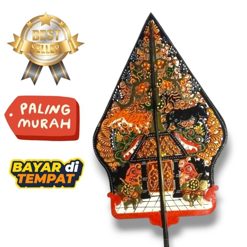 Wayang Kulit Gunungan Mini Premium – Gapit Tanduk & Ukiran Halus 15–30cm