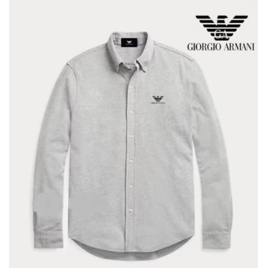 Giorgio Armani Kemeja Lengan Panjang Hitam  -Kemeja Formal Pria Kantor - Kemeja Lengan Panjang Pria