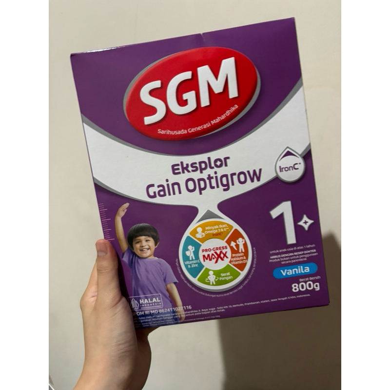 susu sgm 100 gain optigrow 800 gr untuk 1 th keatas